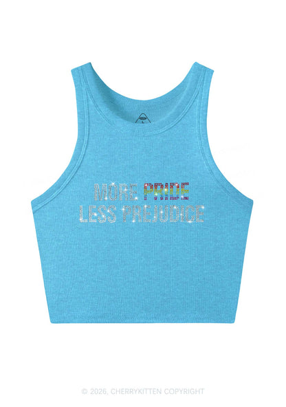 Rhinestone More Pride Less Prejudice Pride Y2K Crop Tank Top Cherrykitten