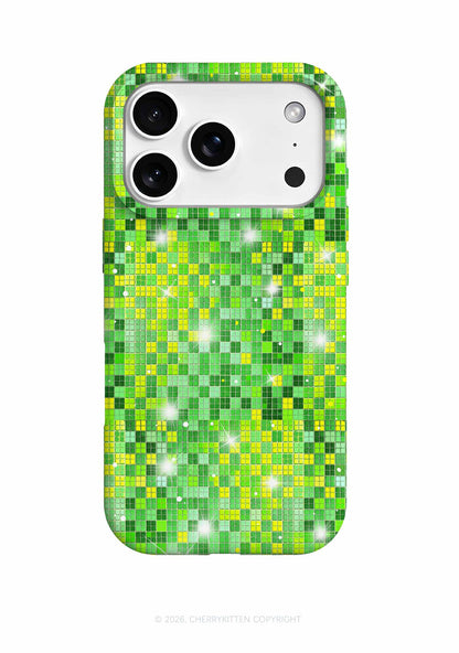 Green Disco Ball Grid Y2K Phone Case Cherrykitten