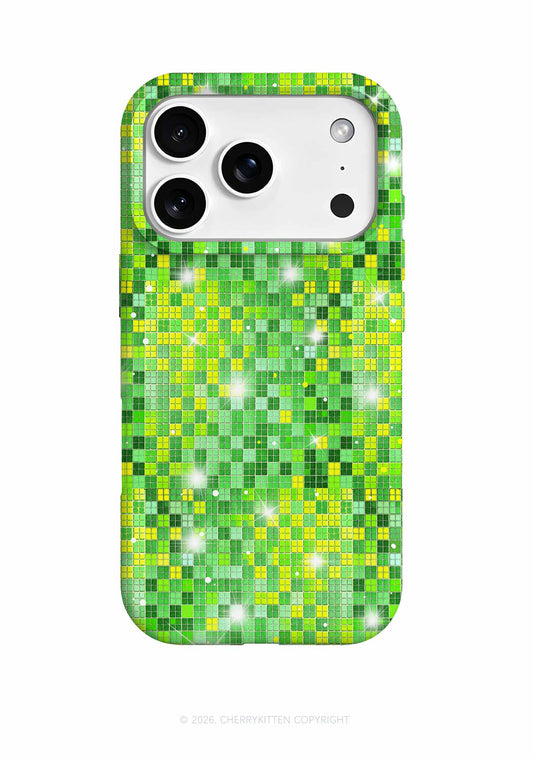 Green Disco Ball Grid Y2K Phone Case Cherrykitten