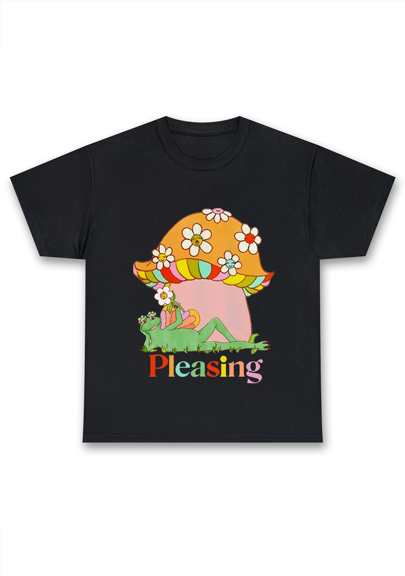 Pleasing Flowers Mushroom Frog Chunky Shirt