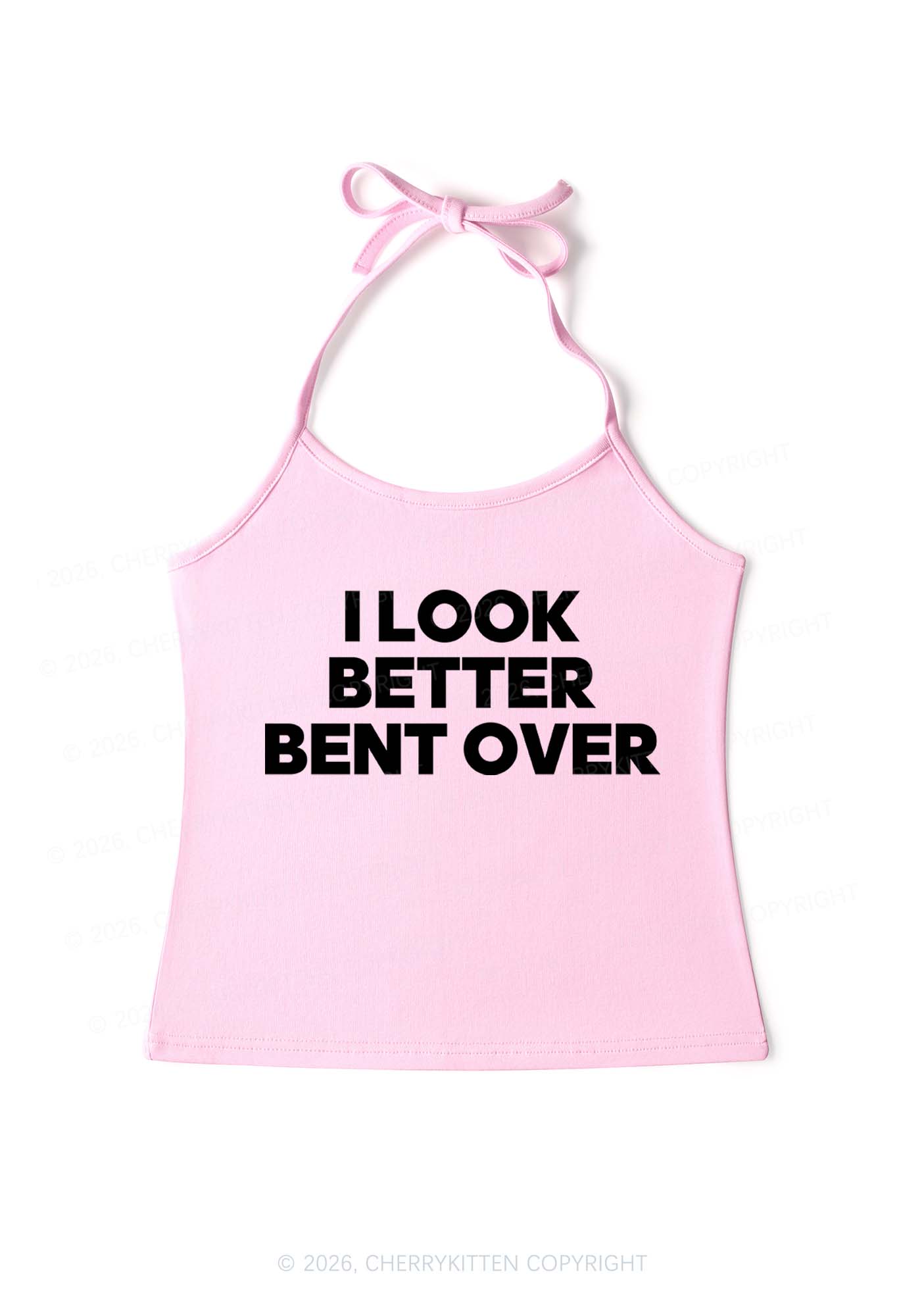 Look Better Bent Over Y2K Halter Neck Cami Cherrykitten
