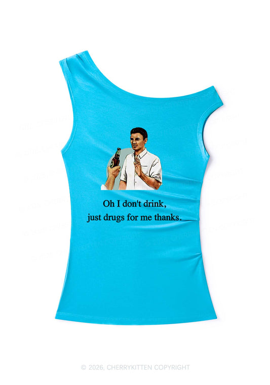 Oh I Dont Drink Y2K Off Shoulder Tank Top Cherrykitten