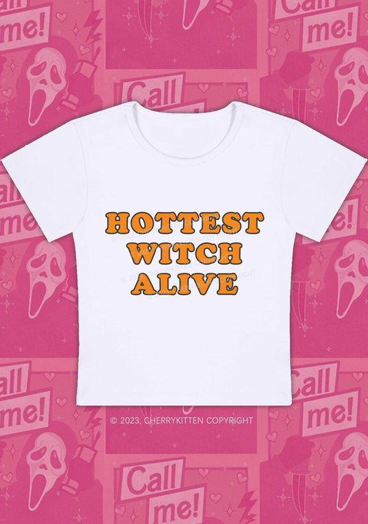 Hottest Witch Alive Halloween Baby Tee Cherrykitten