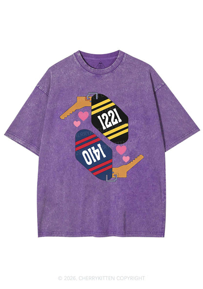 Retro Key Tag HR Y2K Shirts Washed Tee Cherrykitten