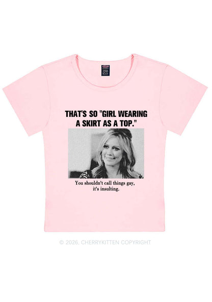 Girl Wearing A Skirt As A Top Y2K Baby Tee Cherrykitten