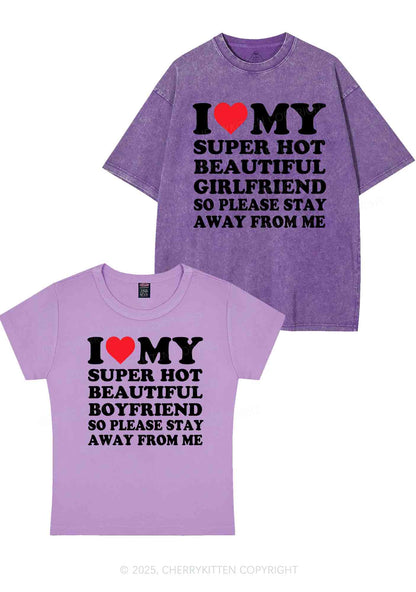 My Super Hot BF GF Y2K Valentine's Day Couple Shirt Cherrykitten