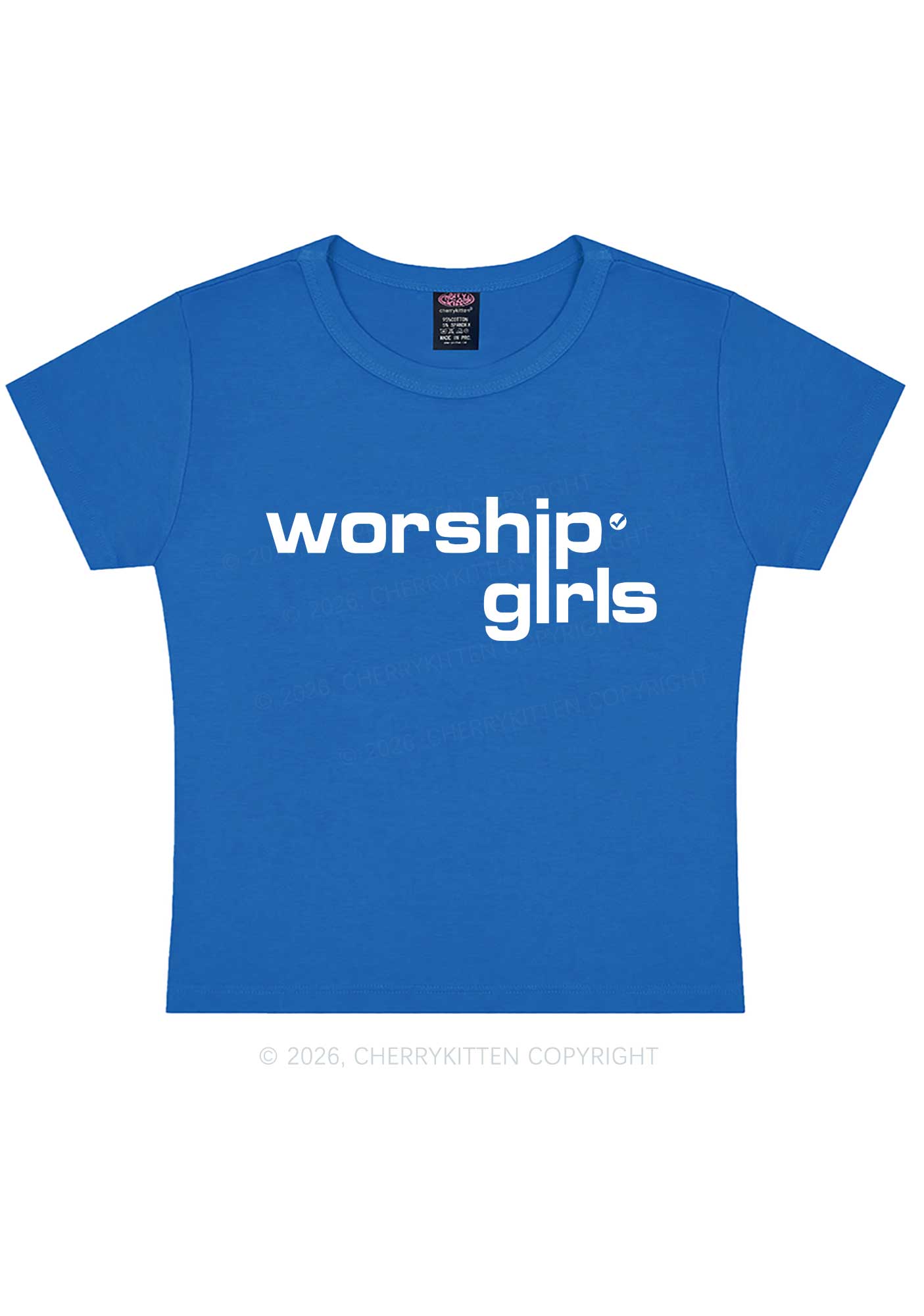Worship Girls Pride Y2K Baby Tee Cherrykitten