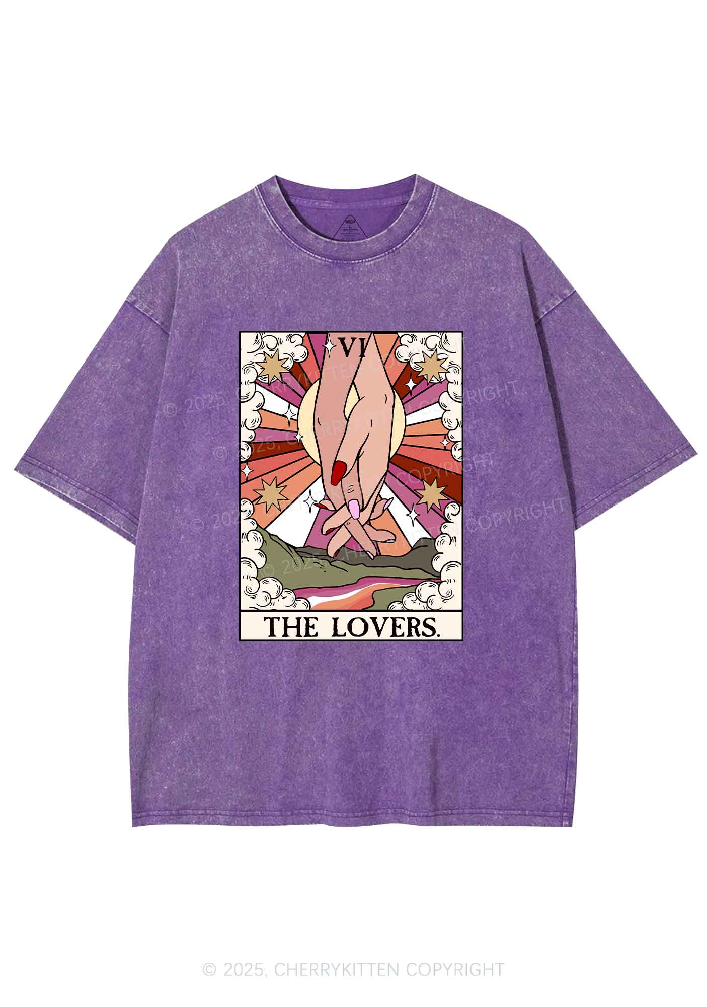 The Lesbian Lovers Y2K Shirts Washed Tee Cherrykitten