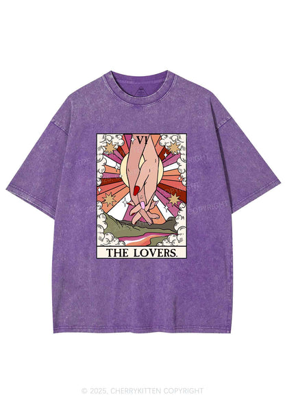 The Lesbian Lovers Y2K Shirts Washed Tee Cherrykitten