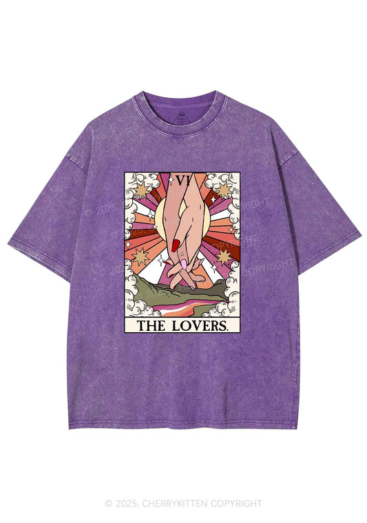 The Lesbian Lovers Y2K Shirts Washed Tee Cherrykitten