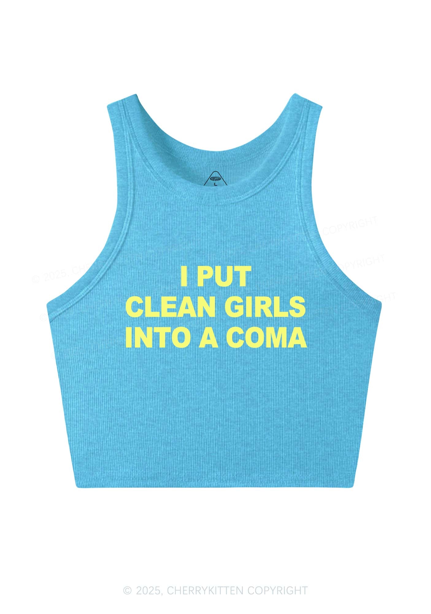 Put Clean Girls Into Coma Y2K Crop Tank Top Cherrykitten