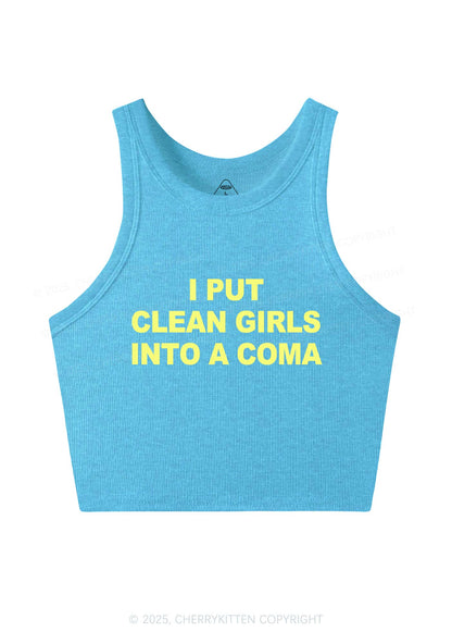 Put Clean Girls Into Coma Y2K Crop Tank Top Cherrykitten