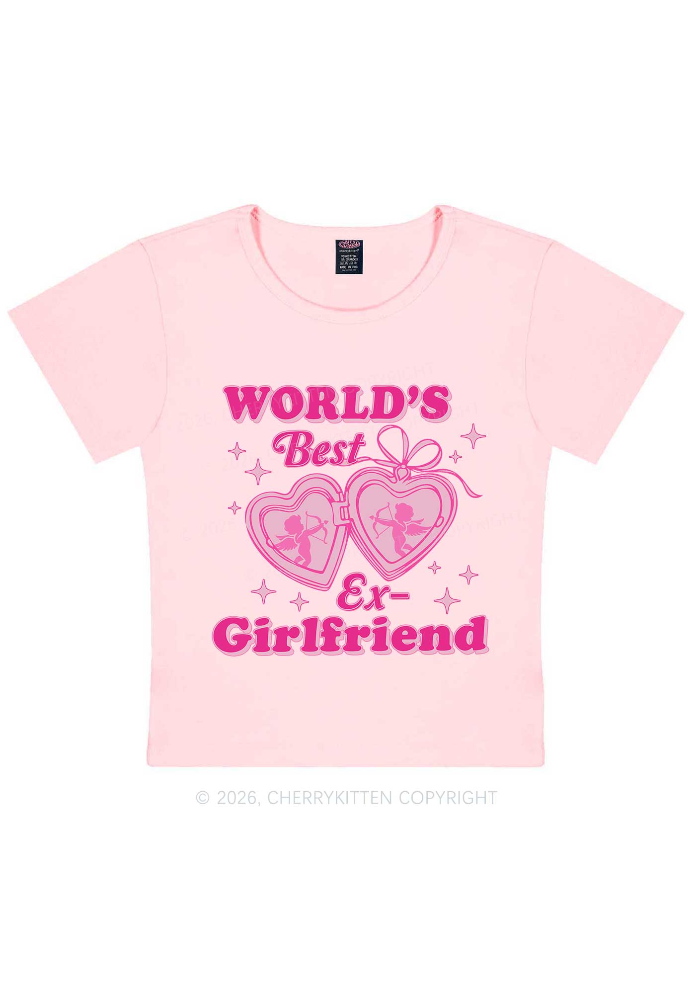 Worlds Best Ex GF Valentine's Day Y2K Baby Tee Cherrykitten