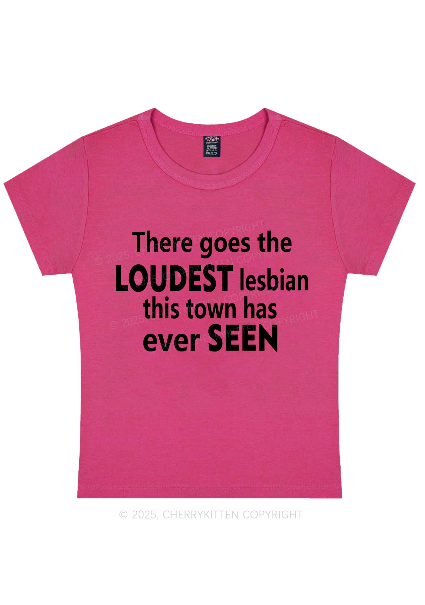 Loudest Lesbian Has Ever Seen Y2K Baby Tee Cherrykitten