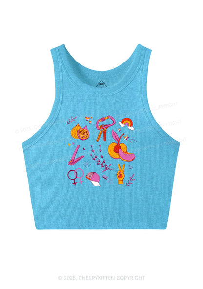 Lesbian Symbols Y2K Crop Tank Top Cherrykitten