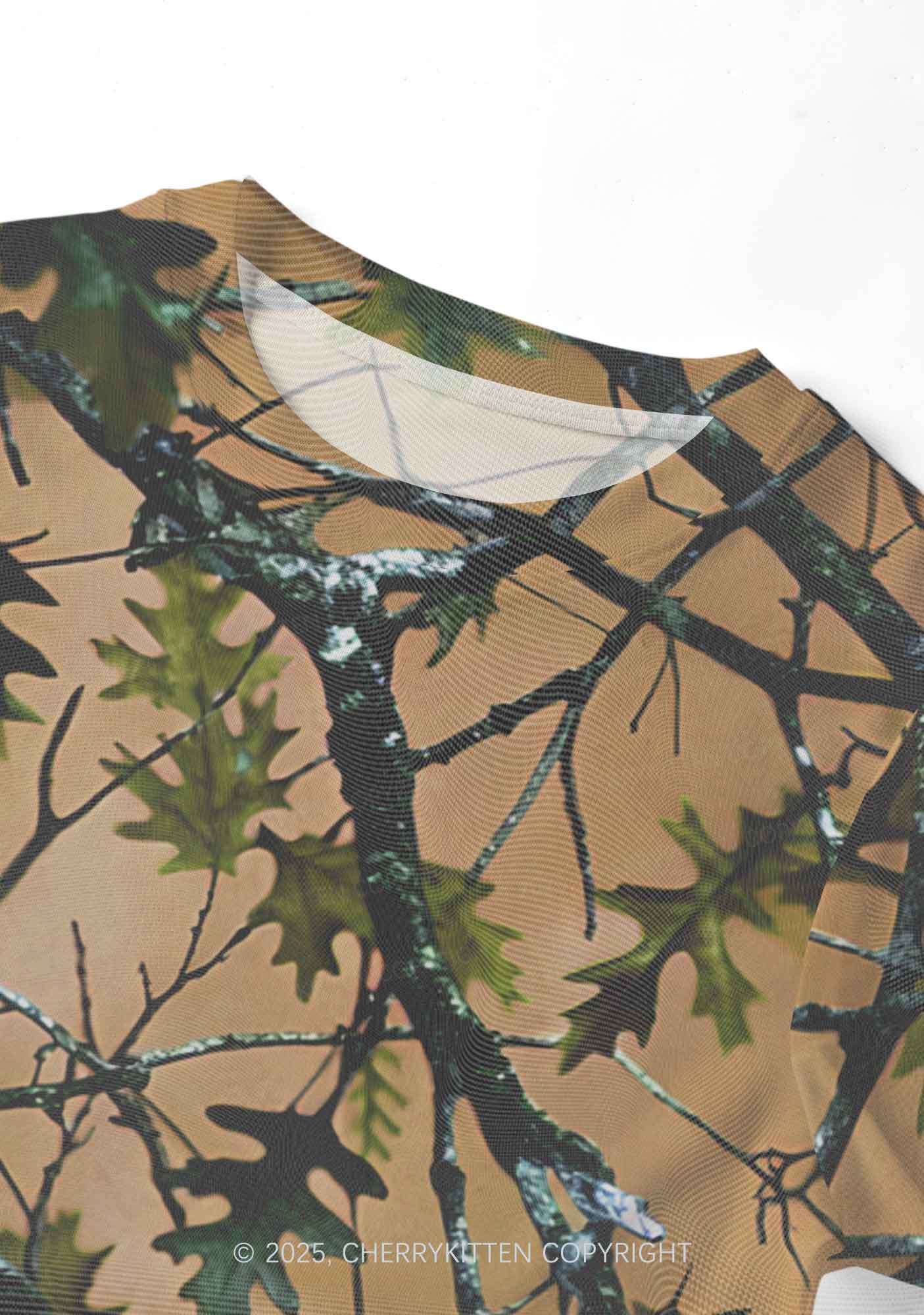 Branches Camouflage Y2K Mesh Crop Top Cherrykitten