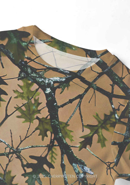 Branches Camouflage Y2K Mesh Crop Top Cherrykitten