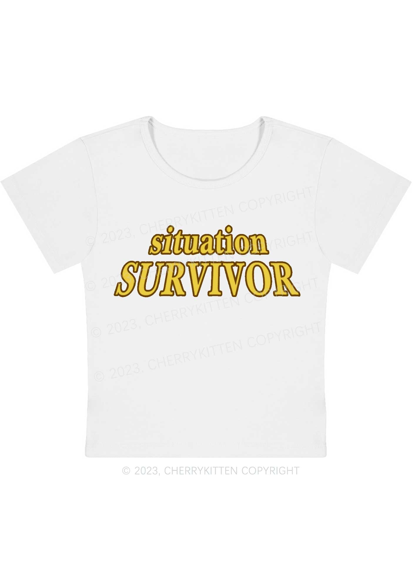 Curvy Situation Survivor Y2K Baby Tee Cherrykitten