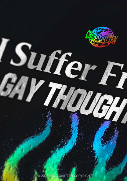 Gay Thoughts Rainbow Flame Pride Y2K Sport Jersey Tank Cherrykitten