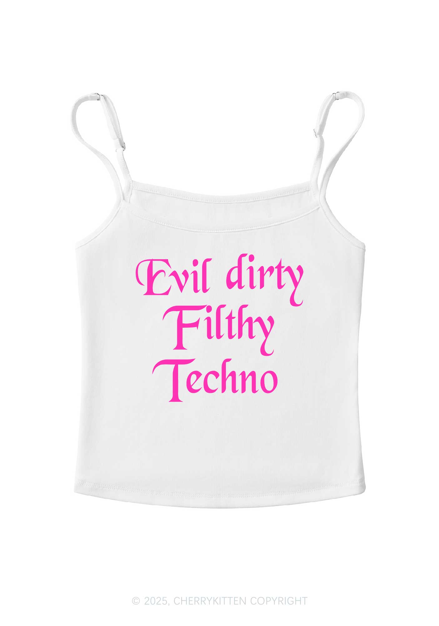 Evil Dirty Filthy Techno Y2K Spaghetti Strap Cami Cherrykitten