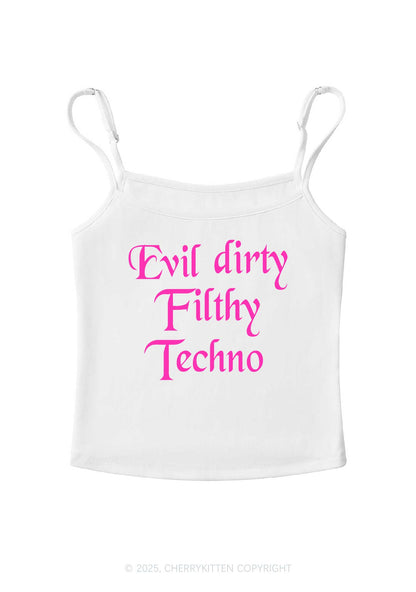 Evil Dirty Filthy Techno Y2K Spaghetti Strap Cami Cherrykitten