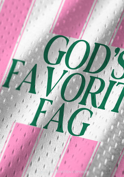 Deep Green Gods Favorite Fag Pride Y2K Sport Jersey Tank Cherrykitten