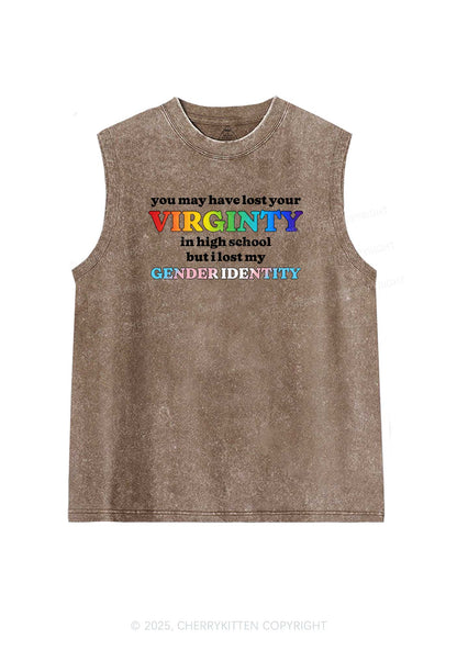 I Lost My Gender Identity Pride Y2K Washed Muscle Tank Cherrykitten