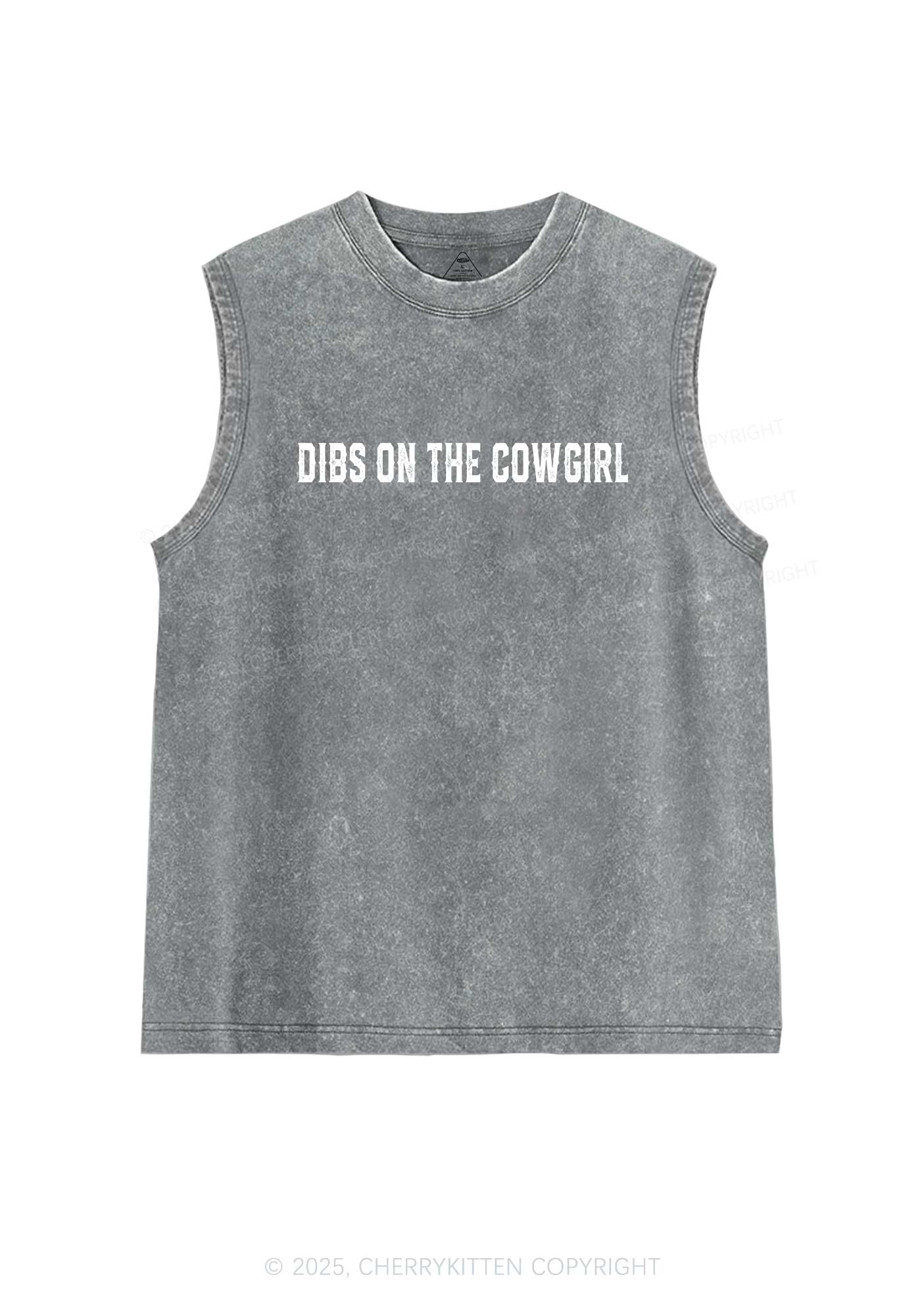 Dibs On The Cowgirl Y2K Washed Tank Cherrykitten