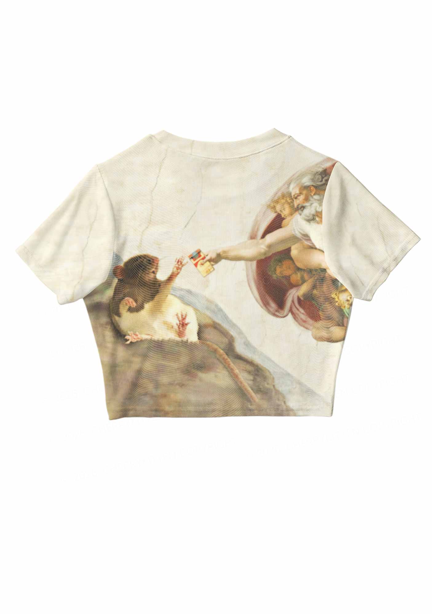 Creamy White Y2K Mesh Crop Top Cherrykitten