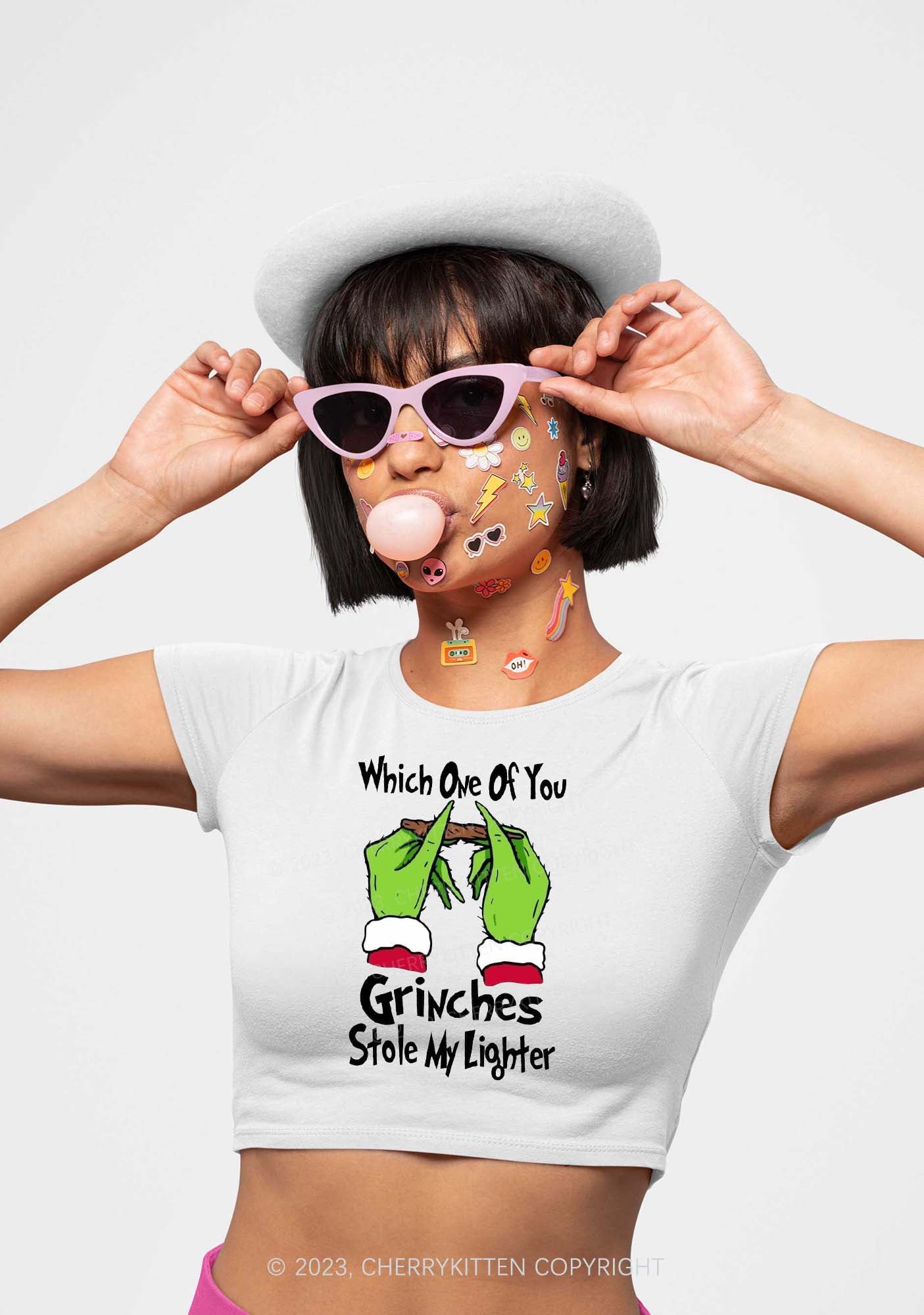 Which One Of You Stole My Lighter Christmas Baby Tee Cherrykitten