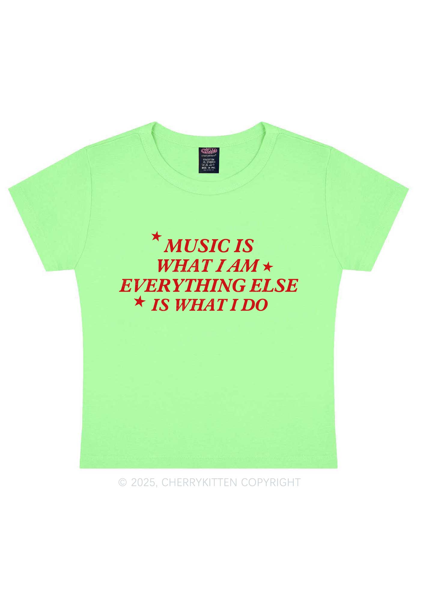 Music Is What I Am Y2K Baby Tee Cherrykitten