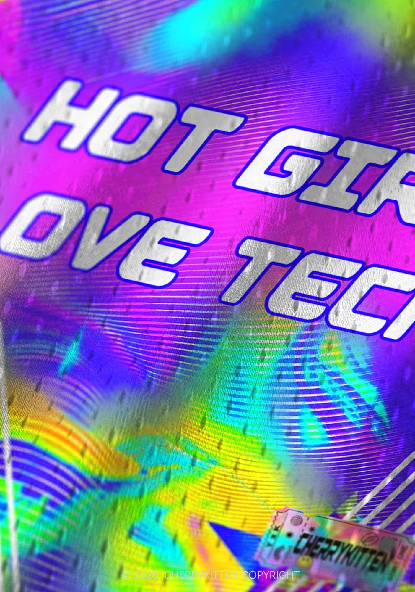 Hot Girls Love Techno Thermal Y2K Sport Jersey Tank Cherrykitten
