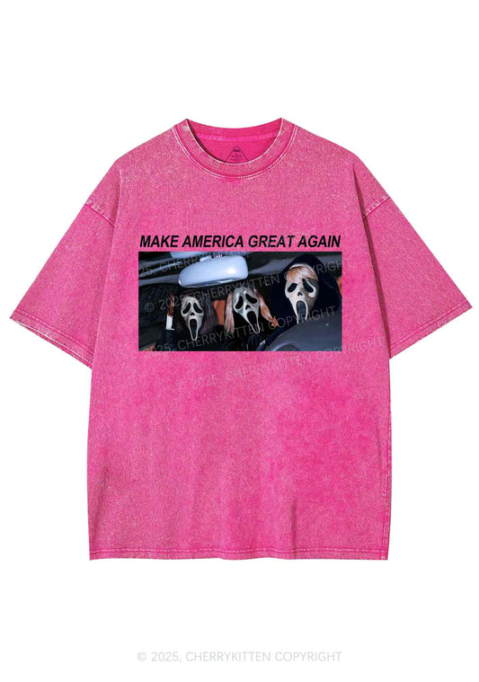 Halloween Ghost Make America Great Again Y2K Shirts Washed Tee Cherrykitten