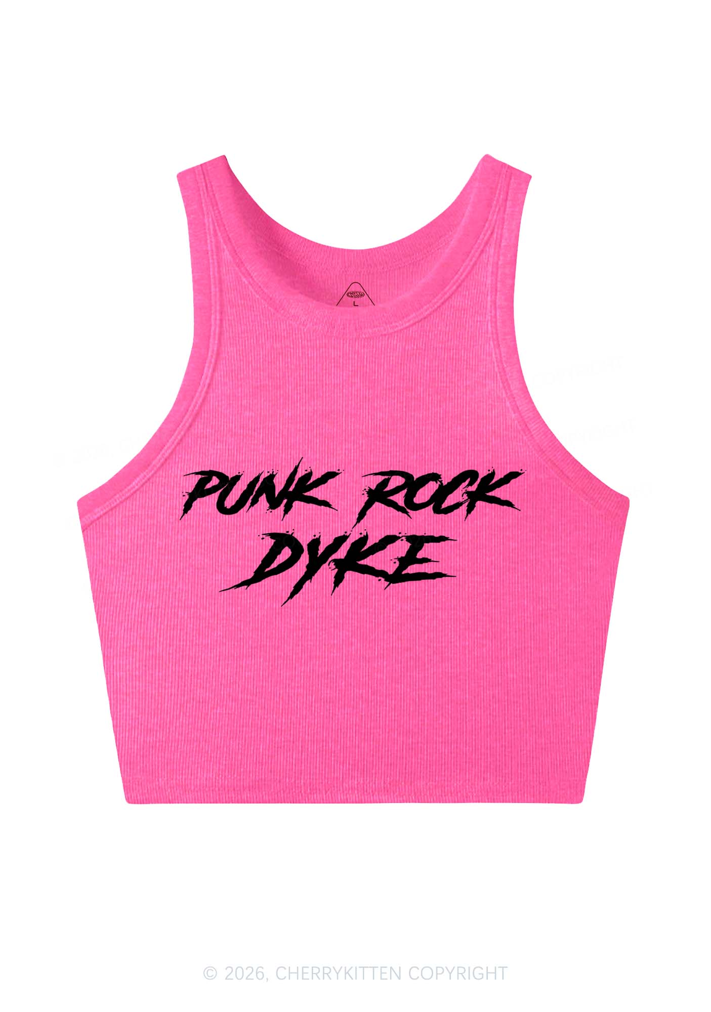 Punk Rock Dyke Pride Y2K Crop Tank Top Cherrykitten