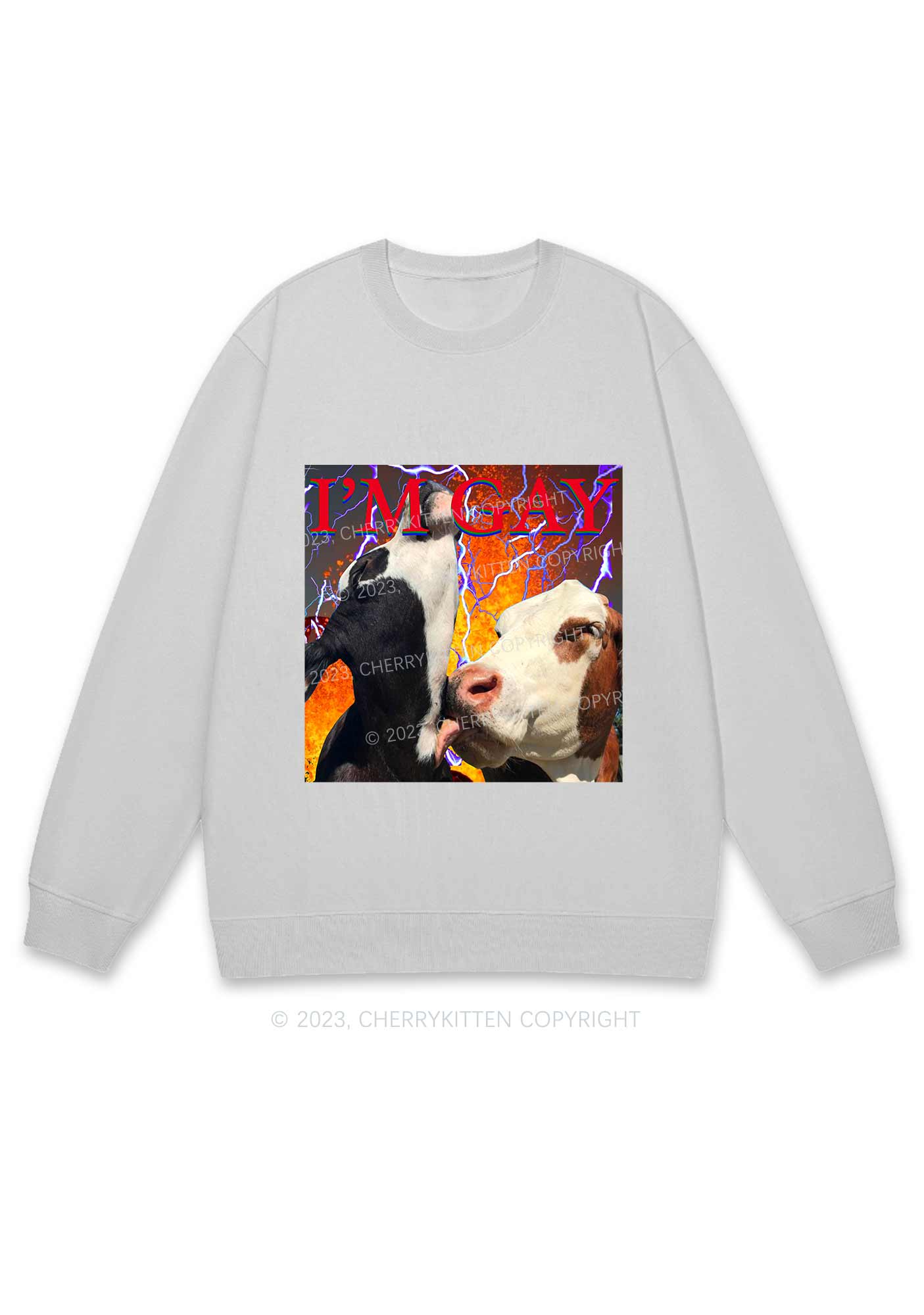 Gay Cow Play Y2K Sweatshirt Cherrykitten