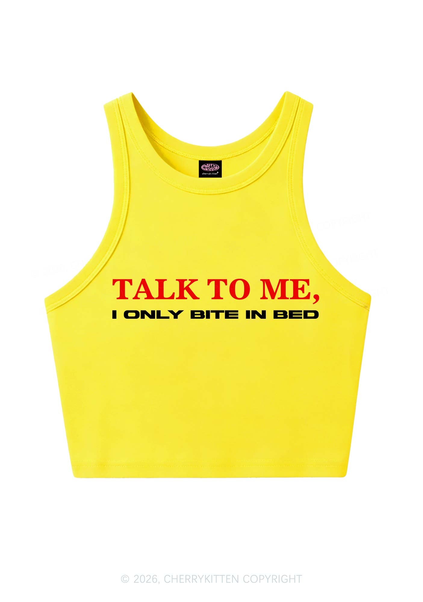 I Only Bite In Bed Y2K Crop Tank Top Cherrykitten
