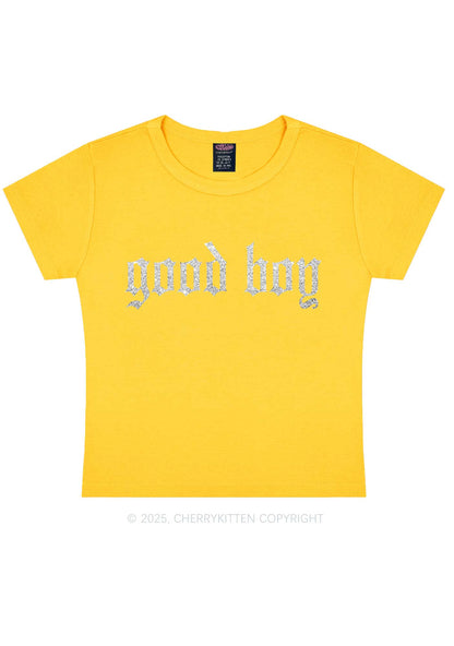 Glitter Good Boy Y2K Baby Tee Cherrykitten
