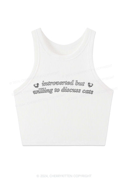 Willing To Discuss Cats Y2K Crop Tank Top Cherrykitten