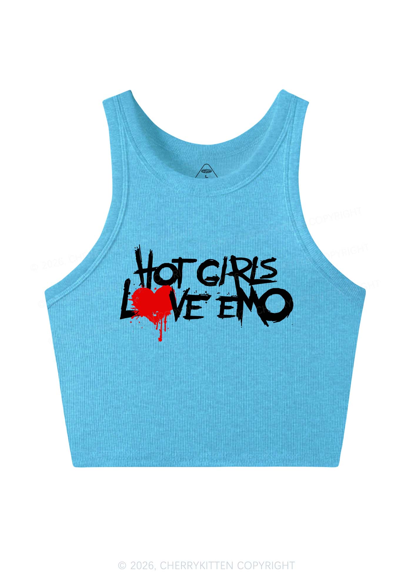 Hot Girls Love Emo Y2K Crop Tank Top Cherrykitten