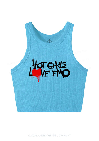 Hot Girls Love Emo Y2K Crop Tank Top Cherrykitten