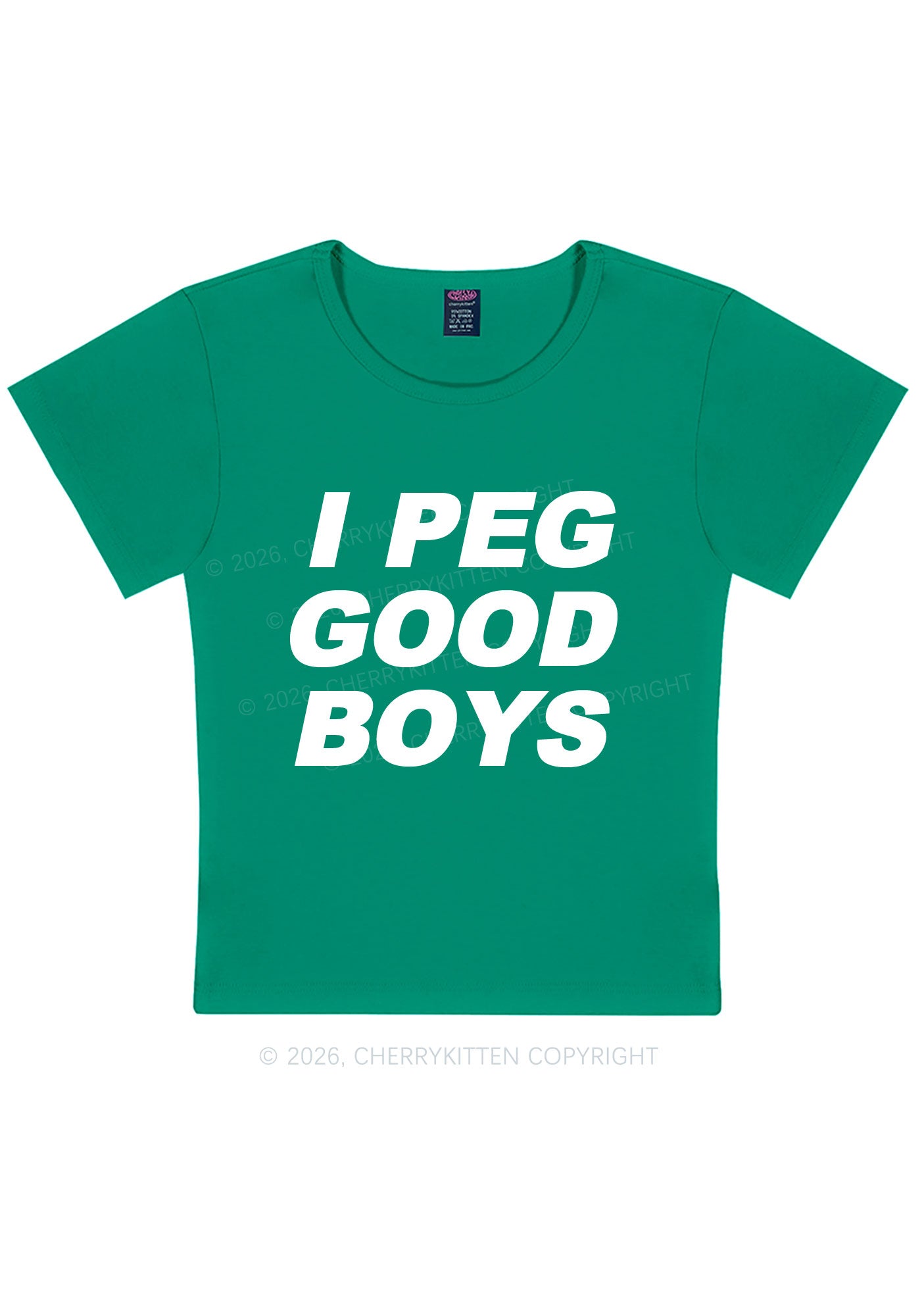 I Peg Good Boys Y2K Baby Tee Cherrykitten