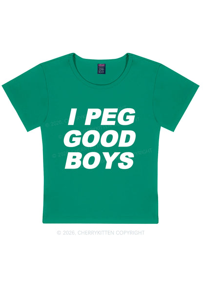 I Peg Good Boys Y2K Baby Tee Cherrykitten