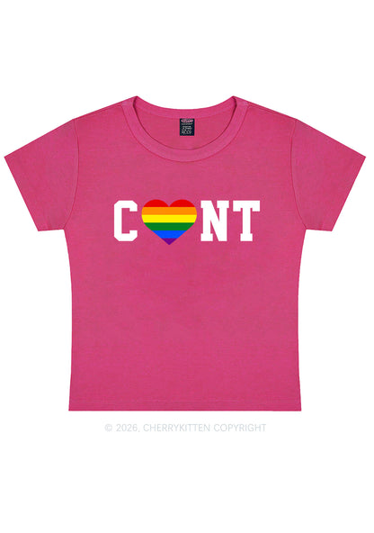 Rainbow Heart Cxxt Pride Y2K Baby Tee Cherrykitten
