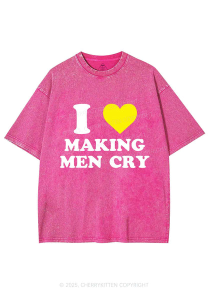 I Love Making Men Cry Y2K Shirts Washed Tee Cherrykitten