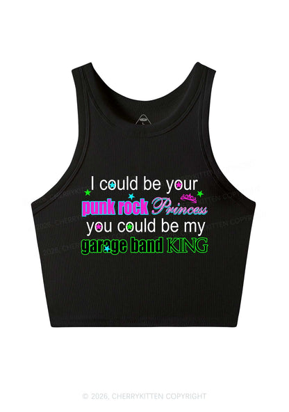 Punk Rock Princess Y2K Crop Tank Top Cherrykitten