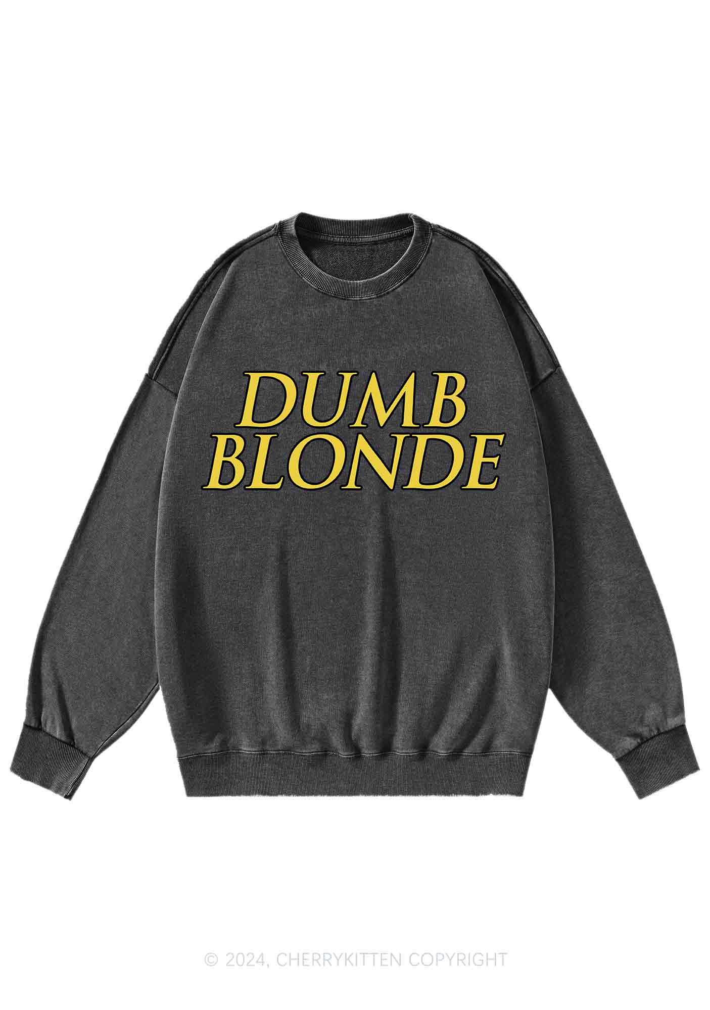 Dumb Blonde Y2K Washed Sweatshirts Cherrykitten