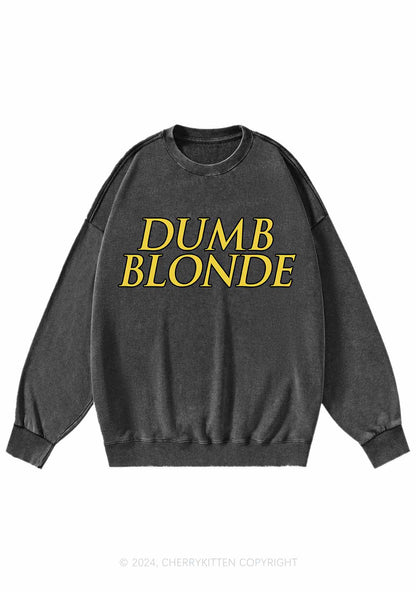 Dumb Blonde Y2K Washed Sweatshirts Cherrykitten