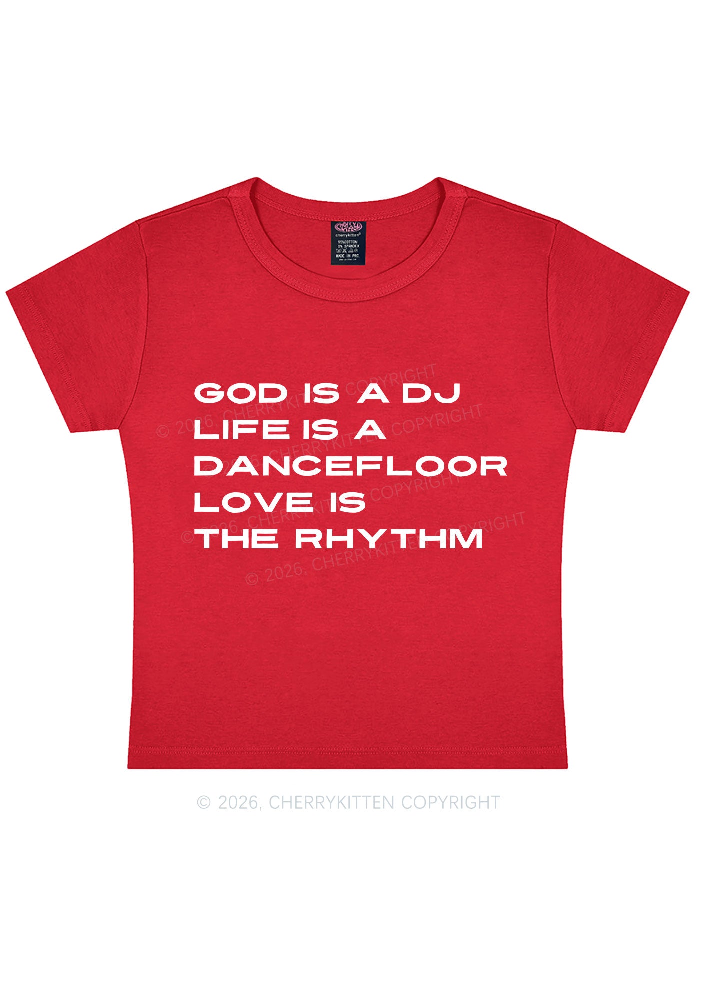 Love Is The Rhythm Y2K Baby Tee Cherrykitten