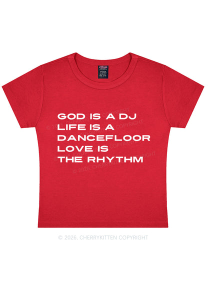 Love Is The Rhythm Y2K Baby Tee Cherrykitten
