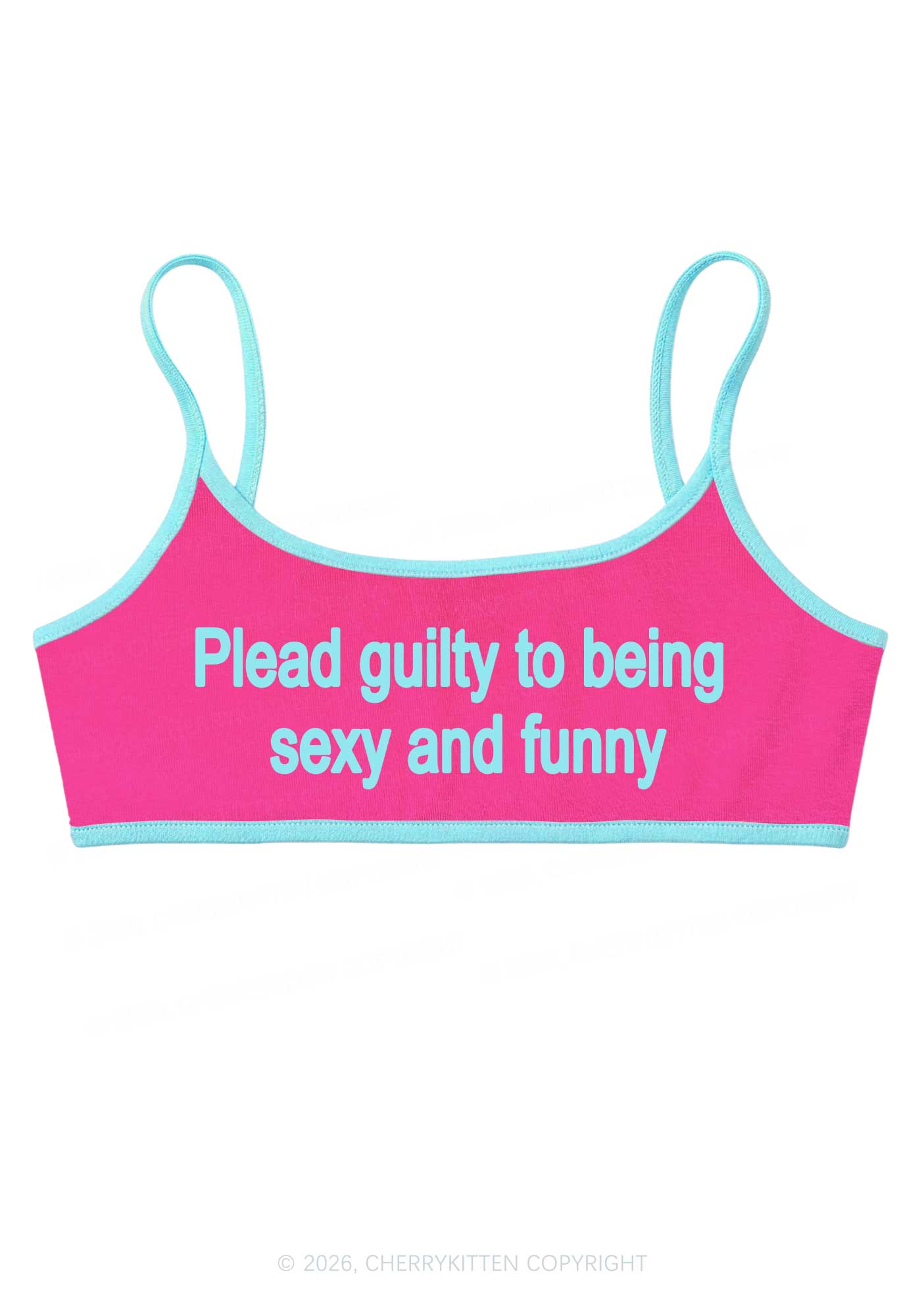 Plead Guilty To Being Funny Y2K Super Crop Cami Cherrykitten